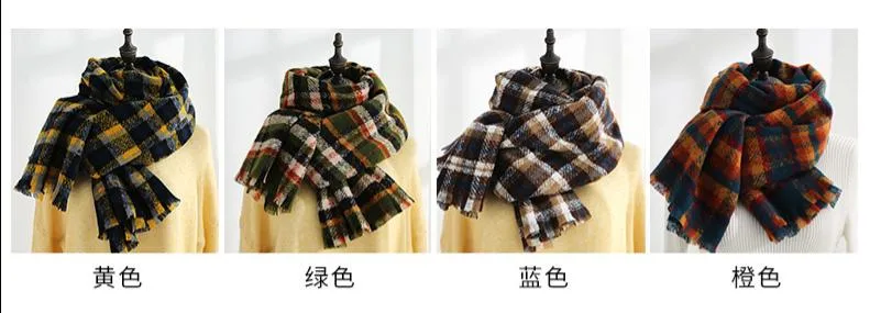 New British Style Winter Scarfs Lady Warm Long Cashmere Scarf